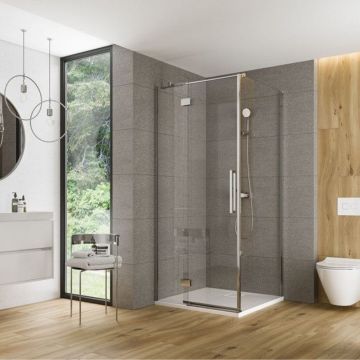 Perete lateral fix Cersanit Crea 90 cm sticla 8 mm crom