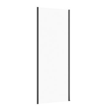 Perete lateral fix Cersanit Larga 80 cm sticla 6 mm negru