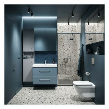 Usa de nisa batanta Cersanit Larga 80 cm sticla 6 mm crom dreapta