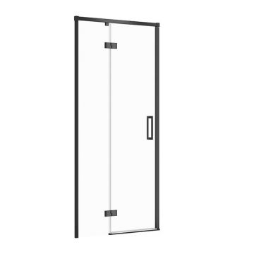 Usa de nisa batanta Cersanit Larga 90 cm sticla 6 mm negru stanga