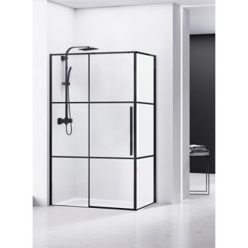 Cabină de duș, Belform, Infinity, dreptunghiulară, 120 x 90 cm, negru mat