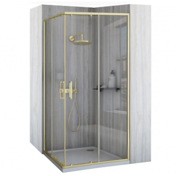 Cabina de dus Rea City 80x100 cm Auriu Periat cu cadita Savoy Alb ieftina