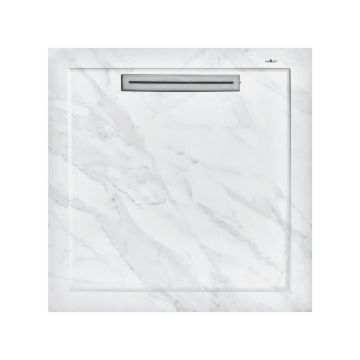 Cadita de dus patrat Agnes White  ceramica  cu sifon de scurgere  90 x 90 cm