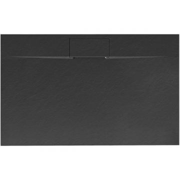 Cădiță de duș Rea Bazalt long, profil jos, negru - 80x120 cm