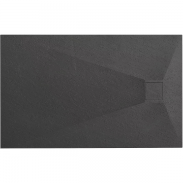 Cădiță de duș Rea Magnum, profil jos, negru - 100x80 cm