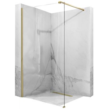 Paravan de duș Rea Aero tip walk-in, auriu periat - 120 cm