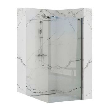 Paravan de duș Rea Aero, transparent, crom - 120 cm