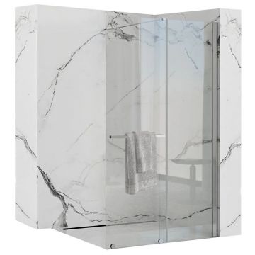 Paravan de duș Rea Cortis, tip walk-in, deschidere culisantă, crom - 120 cm