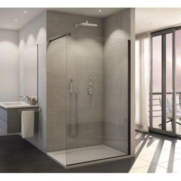 Paravan dus Sanswiss independent Walk-In Easy 140x200cm, negru - Dimensiune 140x200
