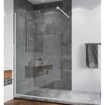 Paravan dus Sanswiss Walk-in Easy 130x200 cm, alb - Dimensiune 130x200