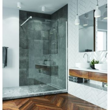 Paravan dus Sanswiss Walk-In Easy 90x200 cm, alb - Dimensiune 90x200