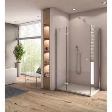 Perete lateral fix SanSwiss Annea din sticla securizata - Culoare Crom
