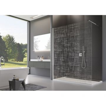 Walk-In Easy SanSwiss Decor Lines Crom - Dimensiune 100 cm