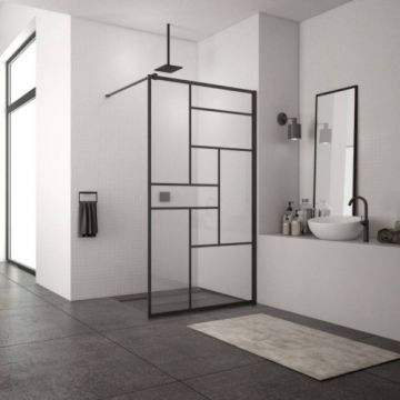 Paravan dus Sanswiss Easy LOFT 73, negru - Dimensiune 90x200
