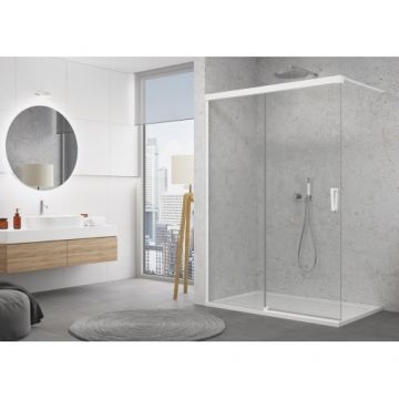 Paravan dus Sanswiss Walk-In Cadura cu usa culisanta - Culoare Alb pal