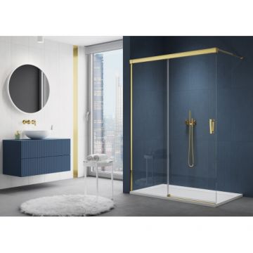 Paravan dus Sanswiss Walk-In Cadura cu usa culisanta - Culoare Gold