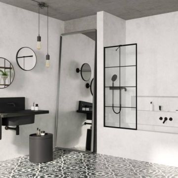 Paravan fix Radaway Modo New Black PNJ Factory pentru cada - Dimensiune 100X150