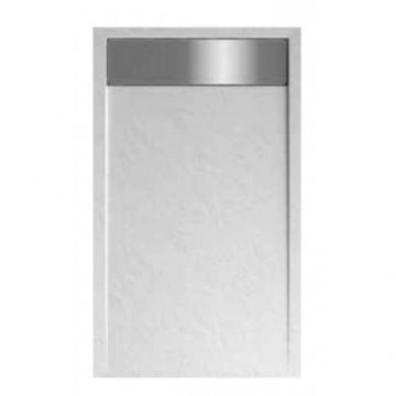 Cadita de dus dreptunghiulara Glass Bend Stone Bianco - Dimensiune 140x90