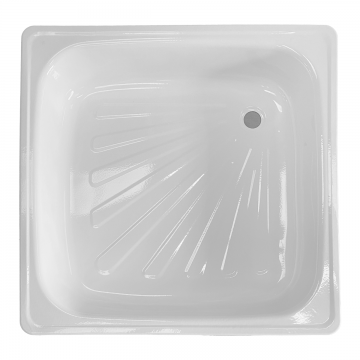 Cadita dus patrata Clara  otel emailat  80 x 80 x 12.5 cm