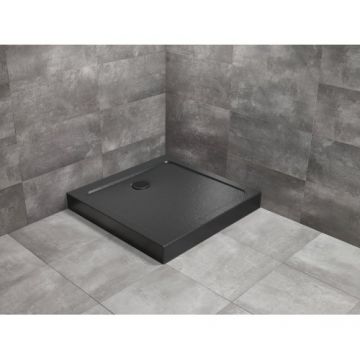 Cadita dus Radaway Doros C Compact Stone Black - Dimensiune 80x80