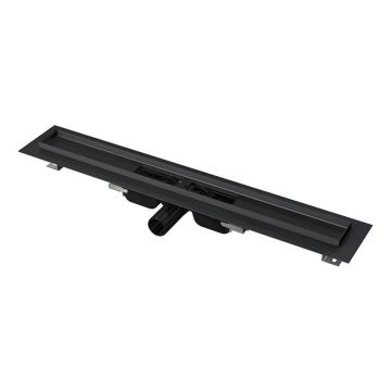 Rigolă de duș, Alcadrain, Low, fără grătar, 55 cm, negru mat