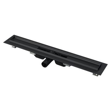 Rigolă de duș, Alcadrain, Low, fără grătar, 75 cm, negru mat