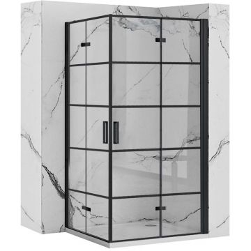 Cabină de duș Rea Molier double, negru, 80x80 cm