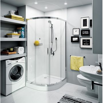 Cabina de dus semirotunda Kolo Rekord 90x90cm echipata cu cadita  EXPUS