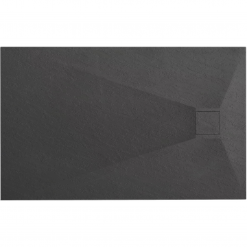 Cădiță de duș Rea Magnum, profil jos, negru, 100x80 cm
