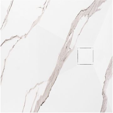 Cadita de dus Rea Magnum Carrara, 90x90 cm