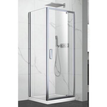 Cabina de dus patrata Anda, 80x80 cm, argintiu