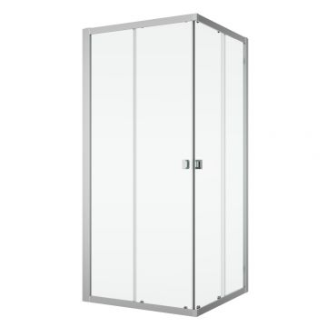 Cabina de dus Ronal (SanSwiss) Arelia D20SE2 80x80cm  usi culisante  sticla  AquaPerle 5mm  profil argintiu