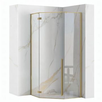 Cabina dus cu cadita Rea Diamond 90x90 cm – profil auriu periat