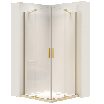 Cabina dus Rea Montana Double 80x100 cm – profil auriu periat