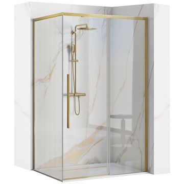 Cabina dus Rea Solar 100x80 cm – profil auriu periat