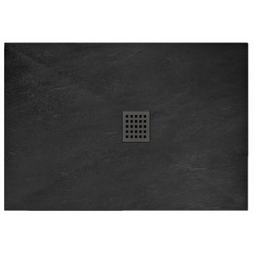 Cădiță de duș Rea Rock Black, negru, 80x100 cm