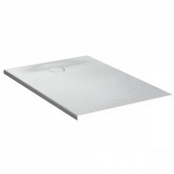 Cadita de dus slim 140x90 rectangulara texturata alb   65290001800