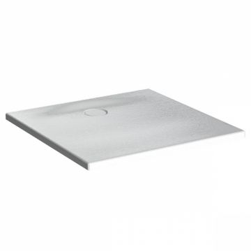 Cadita de dus slim 90x90 patrata texturata alb   65140001800