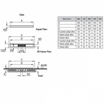 Canal   rigola de dus 300 080 style mat evacuare verticala s   59980384000
