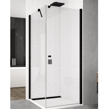 Perete fix Ronal (SanSwiss) Solino SOLT1 90cm  sticla AquaPerle 6mm  profil negru