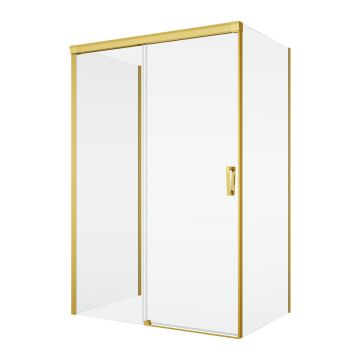 Perete lateral fix Ronal (SanSwiss) Cadura CAST 80cm  sticla AquaPerle 6mm  profil auriu