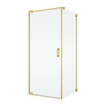 Perete lateral fix Ronal (SanSwiss) Cadura CAT1 90cm  sticla AquaPerle 6mm  profil auriu