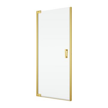Usa de dus batanta Ronal (SanSwiss) Cadura CA1CG 80cm  orientare stanga  sticla AquaPerle 6mm  profil auriu