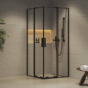 Cabina dus Ravak Roll RORV2 negru - Dimensiune 90x90