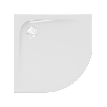 Cadita de dus semirotunda pentru inzidire, Kolpasan, Evelin, alba, 90 x90 cm, R55, acril
