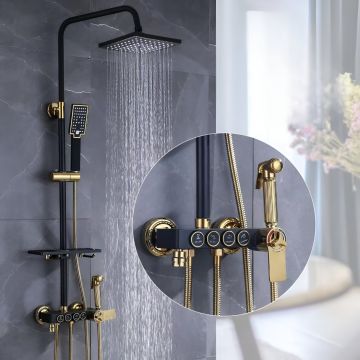 Coloana De Dus, Butoane interactive, Negru-Auriu - Default Title