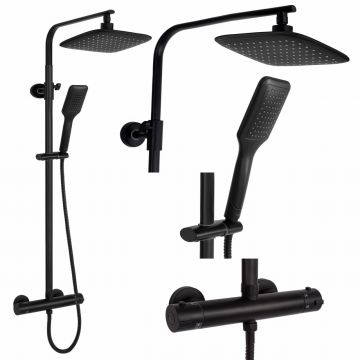 Coloana de dus cu termostat Rea Tom palarie 1 functie negru mat Coloana de dus cu termostat Rea Tom palarie 1 functie negru mat