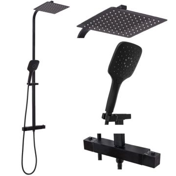 Coloana de dus negru mat cu termostat Rea Jet Coloana de dus negru mat cu termostat Rea Jet