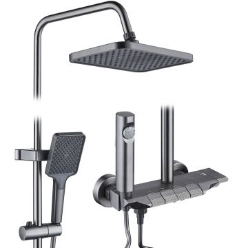 Coloana de dus RAIZ Origins NOVA, 4 functii, Montare rapida, Jet reglabil, Presiune ridicata, Para de dus, Dus fix cu functie ploaie, Functie bideu,