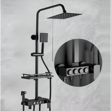 Coloana de Dus Smart, Butoane Interactive, 4 Moduri de Pulverizare,Negru - Default Title